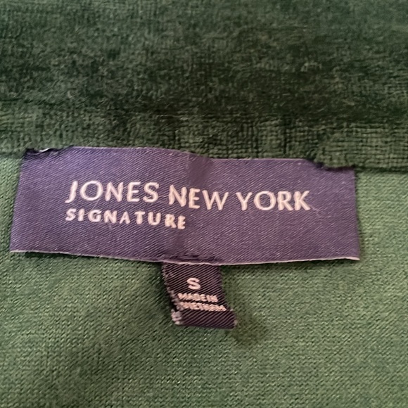 Vintage Holiday Green Jones New York Forest Green Velour Jacket like NEW - Picture 5 of 8